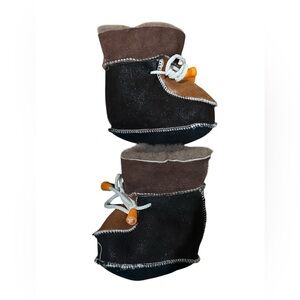 Baby Faux Suede Soft Sole Booties Brown Black Cozy Winter Newborn
